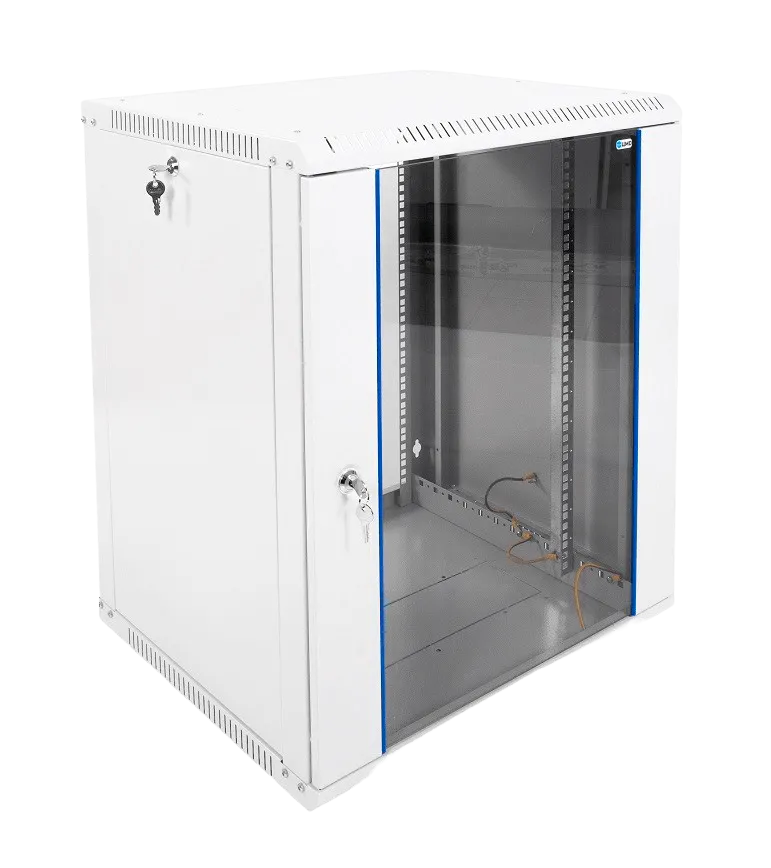 Шкаф телекоммуникационный настенный разборный ЭКОНОМ 15U (600 × 520) дверь стекло