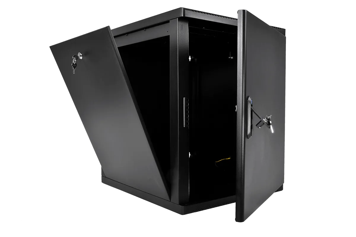 Шкаф телекоммуникационный настенный разборный 12U(600×650) съемные стенки, дверь металл, цвет черный