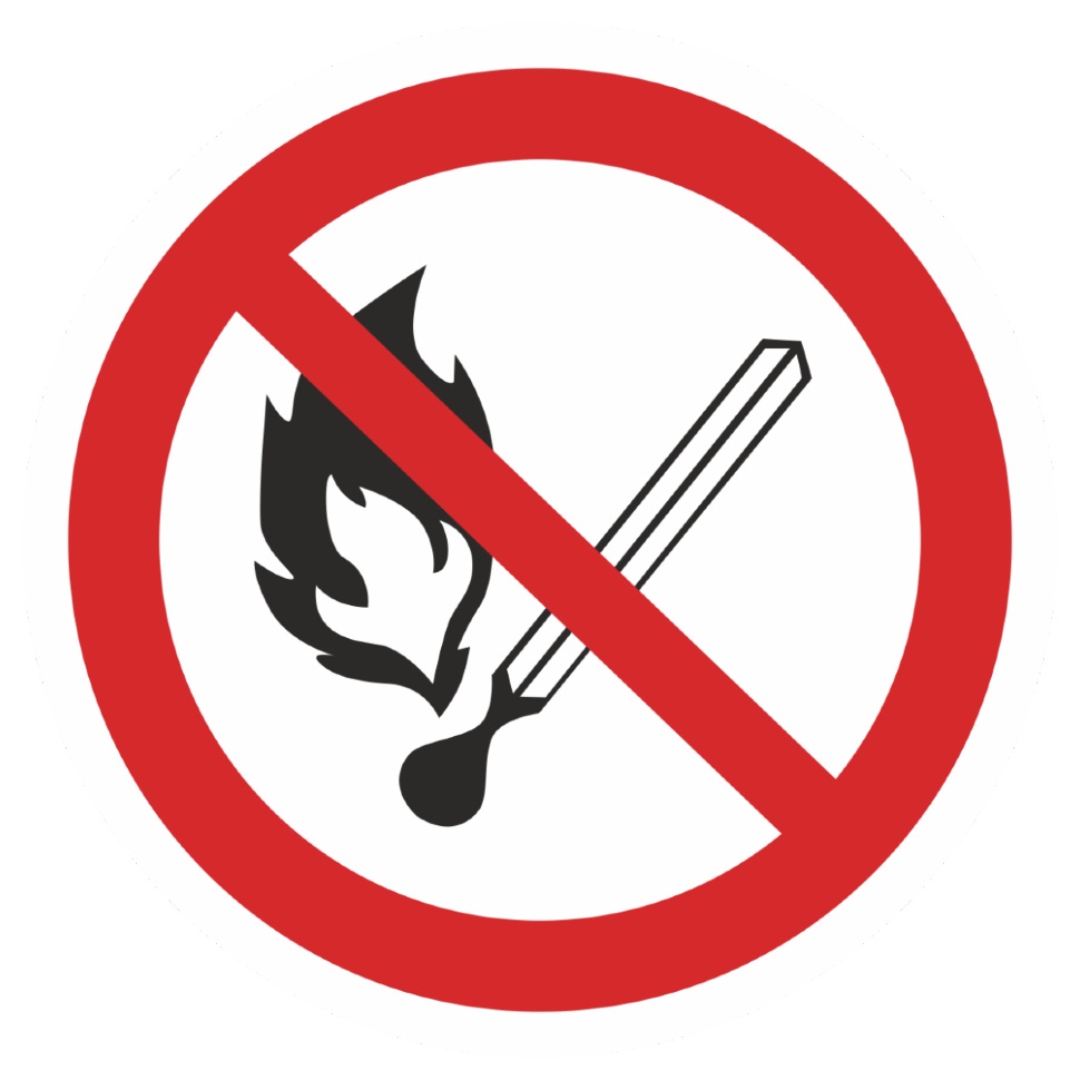 Наклейка "Запрещается пользоваться открытым огнем и курить" (200х200мм.) EKF PROxima