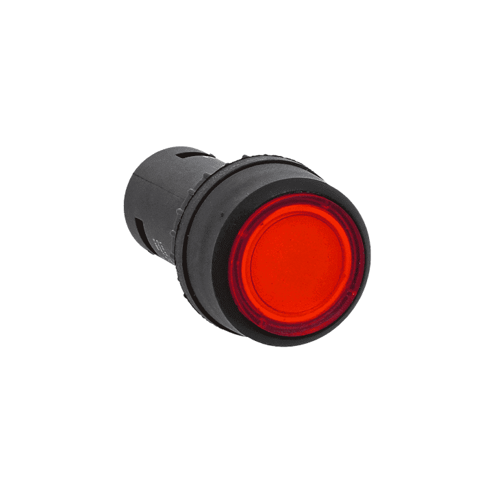 Кнопка SW2C-10D с подсветкой красная NO 24В EKF