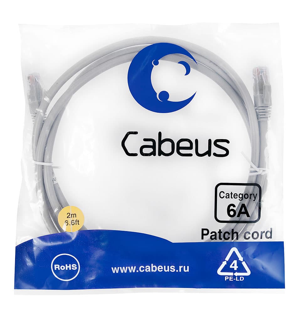 Cabeus PC-UTP-RJ45-Cat.6a-2m-LSZH
