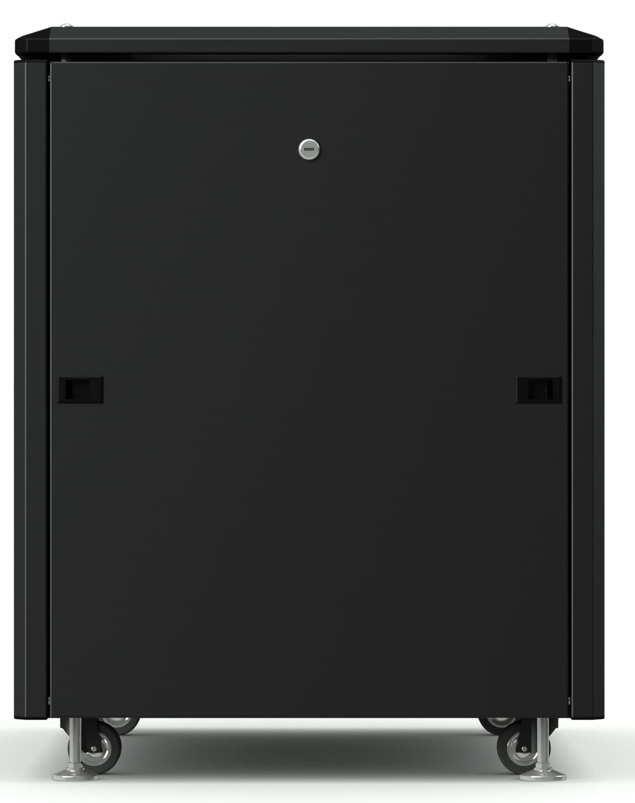 RUSRACK напольный 12U 600х800, черный, перф. дверь